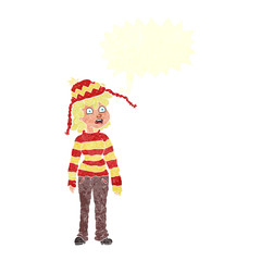 retro speech bubble cartoon teenager