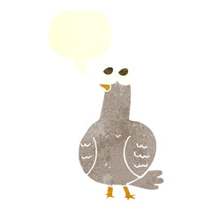 retro speech bubble cartoon bird