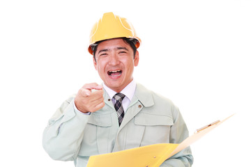 笑顔の労働者