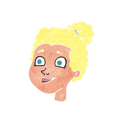 retro cartoon female face