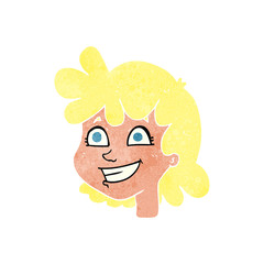 retro cartoon female face