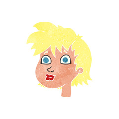 retro cartoon female face
