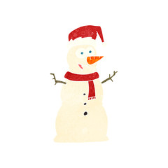 retro cartoon snowman