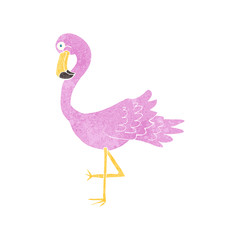 retro cartoon flamingo