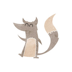 retro cartoon little wolf