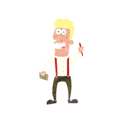 retro cartoon stressed reporter