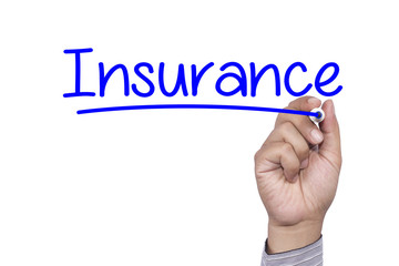 Business concept handwriting marker and write Insurance