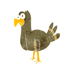 retro cartoon bird
