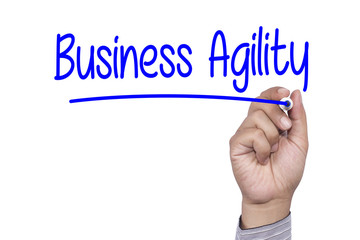 Business concept handwriting marker and write Business Agility