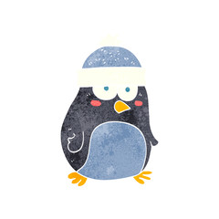 retro cartoon penguin