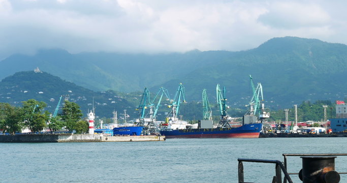 Boats in port of Batumi