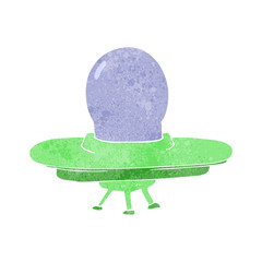 retro cartoon flying saucer