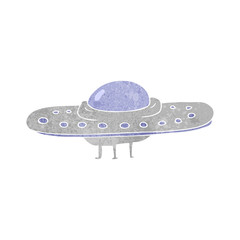 retro cartoon flying saucer
