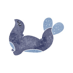 retro cartoon seal