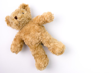 lonely Teddy bear on fabric