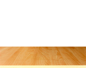 Naklejka premium Wood table top on white background