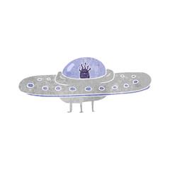 retro cartoon flying saucer