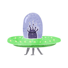 retro cartoon flying saucer