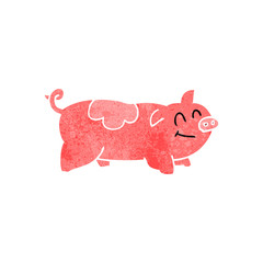 retro cartoon pig