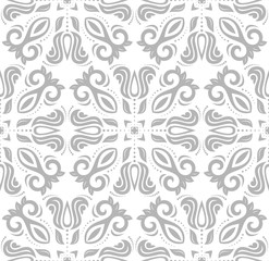 Oriental classic ornament. Seamless abstract silver pattern
