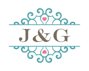 J&G initial ornament wedding logo