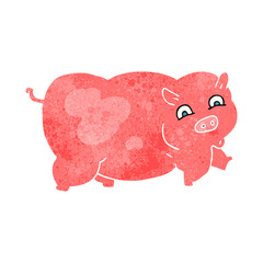 retro cartoon pig