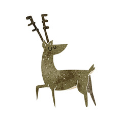 retro cartoon stag
