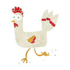 retro cartoon chicken running