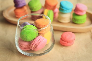 traditional french colorful macaroons