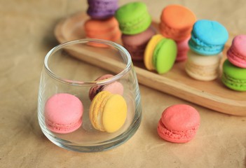 traditional french colorful macaroons