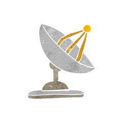 retro cartoon satellite dish