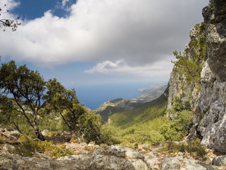 Fototapeta na wymiar Rocky beaches on the northern part of Mallorca island, Spain.