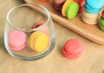 traditional french colorful macaroons