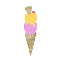 retro cartoon ice cream cone