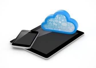 tablet pc, smart phone and cloud