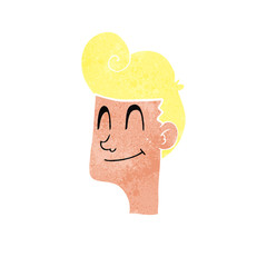 retro cartoon smiling man