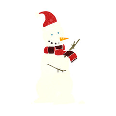 retro cartoon snowman