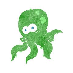 retro cartoon octopus