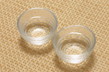 Japanese Sake , Sake cups close up