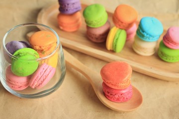 traditional french colorful macaroons