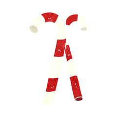 retro cartoon candy canes