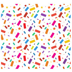 Party confetti, streamers pattern. Seamless. Vector. Illustration.