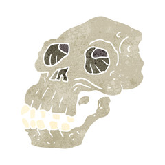 retro cartoon ancient skull