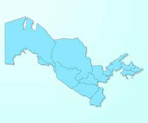Uzbekistan blue map on degraded background vector