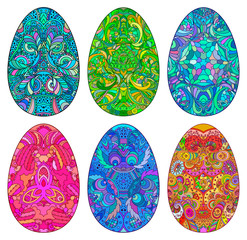 Set of decorative Easter eggs.