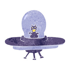 retro cartoon alien spaceship