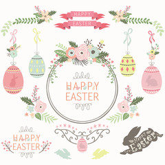 Floral Easter Design Elements