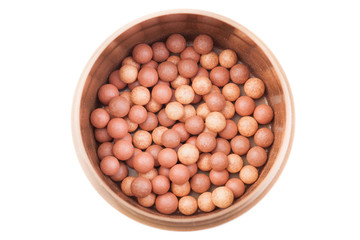 Face Powder Pearls (Ball-Powder) Isolated on White