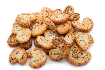 puff poppy pastry cookie isolated on white