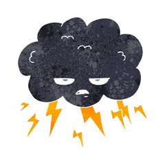 retro cartoon thundercloud